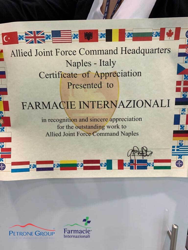 Allied joint force command headquarters Naples Farmacie Internazionali - Petrone Group